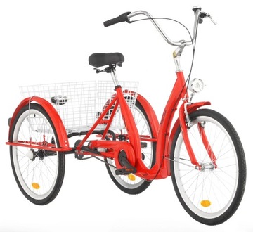 Женский красный трехколесный велосипед Seville 24 дюйма