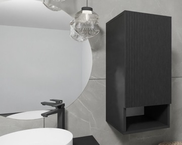 80 Elegance BLACK Шкаф под умывальник, подвесной, с 2 ящиками с пазами