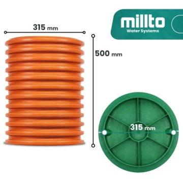 КОЛОДЦЕ ДРЕНАЖНЫЙ ЛЮК 315 Канализационная гофрированная труба 50 см Крышка