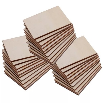 Drewniane klocki prostokąty 500 SZTUK 31x38 mm ze sklejki do ozdabiania