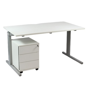 Biurko TECHO HORIZON białe 140 x 80 + ROLLKONTENER