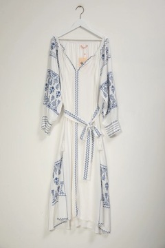 Jastie Bahia Maxi Dress Women Summer Fall Long Sleeve Embroidery Vintage Lo