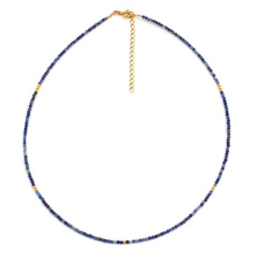 Choker naszyjnik lapis lazuli 2 mm srebro 925 24 K