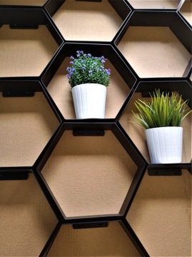 Шестигранные подвесные настенные полки в стиле лофт в форме сот