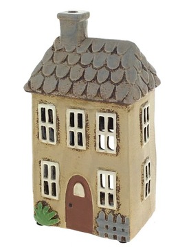 DOMEK CERAMICZNY LAMPION ŚWIECZNIK LATARENKA KAMIENICZKA CERAMIK SZKLIWIONA