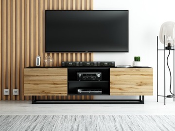 ШКАФ ДЛЯ ТЕЛЕВИЗОРА LOFT 160 WOTAN MAT ЧЕРНЫЙ ВЫСОКИЙ КАРКАС