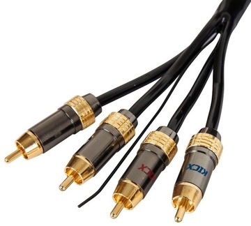 KICX RCA 04 - KABEL Przewód AUDIO 4x RCA Cinch 3x EKRAN OFC 5m REMOTE