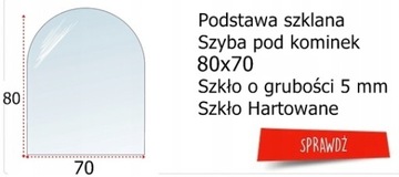 Закаленное стекло для каминной печи 80х60 см