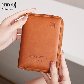 PORTFEL PASZPORT PRZENOŚNA Z OCHRONĄ KART RFID