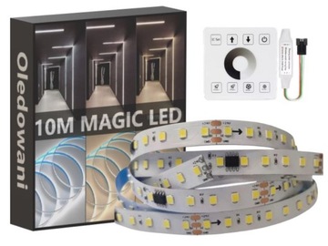 10 metrów magiczna taśma 1200 Led PŁYNĄCA DIODA WS2811 IC 24V IP20