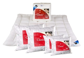 KOMPLET KOŁDRA CLINIC 220x200 + 4 PODUSZKI MEDYCZNY ZESTAW Z BAWEŁNĄ POLSKA