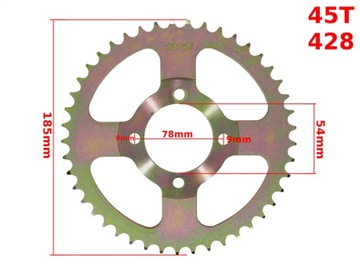 ZĘBATKA TYŁ 428-45T OGAR ML