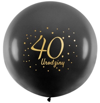 Balon 40 Urodziny Czterdziestka czarny duży