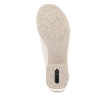 RIEKER - REMONTE skórzane beżowe sandały damskie R8772