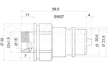 ГИДРАВЛИЧЕСКИЙ БЫСТРОРАЗЪЕМНЫЙ СОЕДИНИТЕЛЬ ЕВРОСОЕДИНИТЕЛЬ ЗАГЛУШКА M22