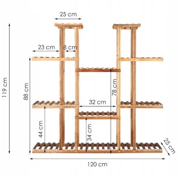 БОЛЬШАЯ ПОДСТАВКА ДЛЯ ЦВЕТОВ, МНОГОЯРУСНАЯ ДЕРЕВЯННАЯ ПОДСТАВКА ДЛЯ ЦВЕТОВ + АКСЕССУАРЫ
