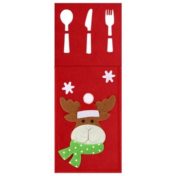 РОЖДЕСТВЕНСКИЙ ЧЕХОЛ ДЛЯ СТОЛОВЫХ ПРИБОРОВ КРАСНЫЙ, 3 ШТ.