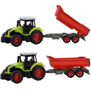 TRAKTOR CIĄGNIK Z NAPĘDEM PRZYCZEPA KIPER ZABAWKA