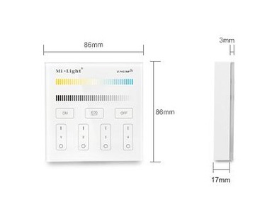 ПАНЕЛЬ ДИСТАНЦИОННОГО УПРАВЛЕНИЯ MILIGHT B2 LED 4-ЗОННАЯ НАСТЕННАЯ ПАНЕЛЬ