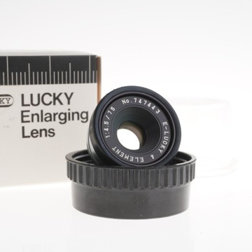 Obiektyw powiększalnikowy Fujimoto E-Lucky 4 Element 75mm 1:4.5