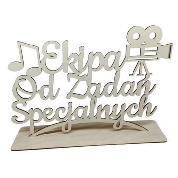 Drewniany napis Ekipa Od Zadań Specjalnych wesele