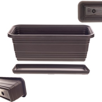 DONICZKA BALKONOWA SKRZYNKA DONICA NA KWIATY 40cm + PODSTAWKA MOKKA