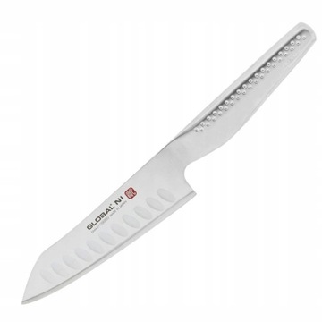 Global NI Japoński Ostry Nóż Kuchenny Do Warzyw Żłobiony 14cm 56 HRC GNM-01