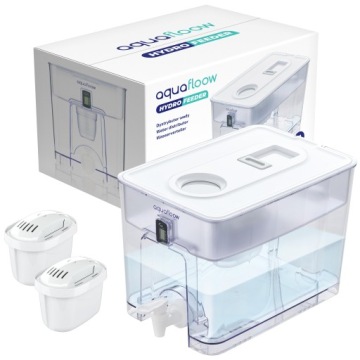 AquaFloow: velký filtrační konvice vody XL 9,5 l dávkovač 2 x filtr na vodu