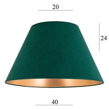 Duży zielony abażur do lampy 6S 20/40/24 abażur do lampy z weluru