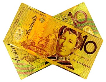 АВСТРАЛИЯ 10 долларов США Коллекционная позолоченная банкнота 