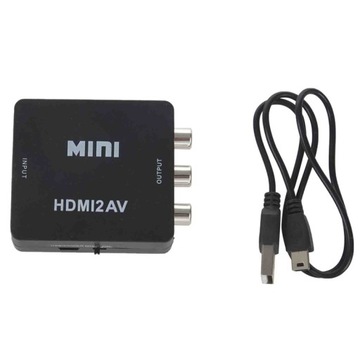 2X Mini 1080P HDMI kompozytowy na RCA Audio wideo