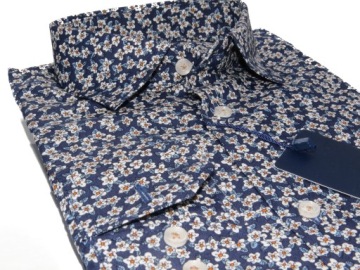 Рубашка Yankee Formal Navy Blue FLOWERS 152