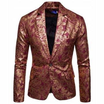 2021 Men's Golden Floral Blazers Business Casual