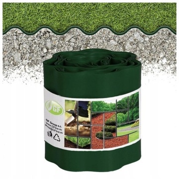 OBRZEŻE Ogrodowe TRAWNIKOWE 15cm FALISTE Border PALISADA Ciemna Zieleń 9m