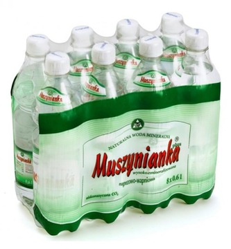 MUSZYNIANKA WODA MINERALNA LEKKO GAZOWANA 0,6L ZGRZEWKA 8 SZT