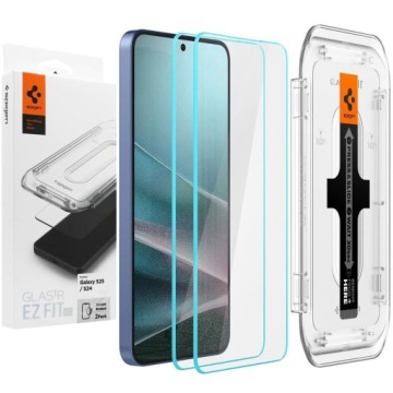 2x Tvrzené Sklo Rychlé Spigen Ez Fit Aplikátor pro Samsung Galaxy S25