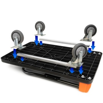 Транспортная тележка для складской платформы, платформа 300 кг, КОЛЕСА НА ПОДШИПНИКАХ