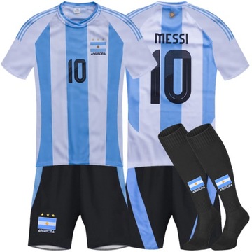 MESSI 10 NOWOŚĆ 2025 ARGENTYNA Strój Piłkarski i Getry koszulka spod. 128