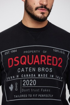 DSQUARED2 - czarna bluza męska z czerwonym logo S