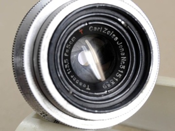 Carl Zeiss Jena Tessar 5cm czerwone T