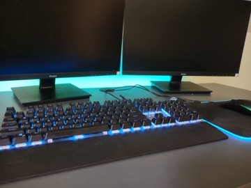 ИГРОВОЙ СТОЛ RGB LED 100x50 ГРАФИТ