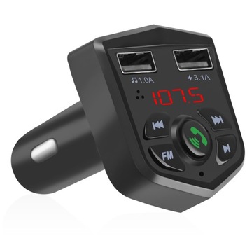 Transmiter Bluetooth FM Ładowarka USB Woltomierz