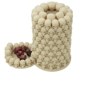 Стопка черепов, башня из костей - Dice Tower Bone white