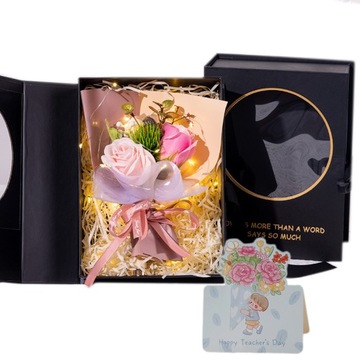 Flowerbox Książka Kwiaty Mydlane Róże prezent dla nauczyciela wychowawcy