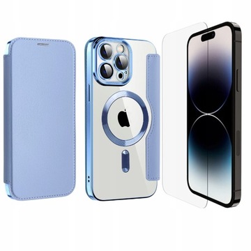 ETUI FLIP Z KLAPKĄ DO MAGSAFE OBUDOWA CASE DO IPHONE 13 PRO MAX + SZKŁO