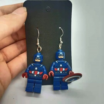 New Trendy Brick Dangle Earrings Figure Toy C