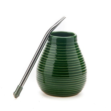 Zestaw naczynie, bombilla, do yerba mate zielony