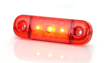 LAMPA OBRYSOWA CZERWONA 12-24V LED WAŚ 709