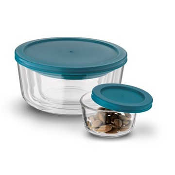 4 СТЕКЛЯННЫХ КОНТЕЙНЕРА ДЛЯ ПИЩЕВЫХ ПИЩЕВ с крышкой ЧАШКИ ДЛЯ МИКРОВОЛНЫ