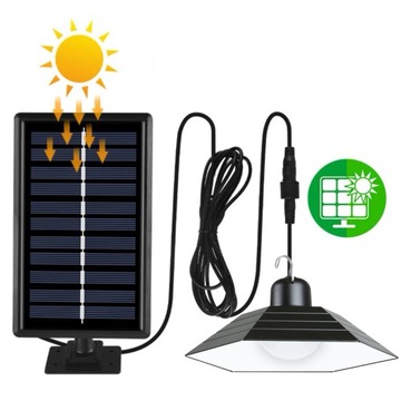 ZESTAW 2x ŻYRANDOL WISZĄCA LAMPA SOLARNA LED PILOT PANEL KOMPLET 2 LAMPY